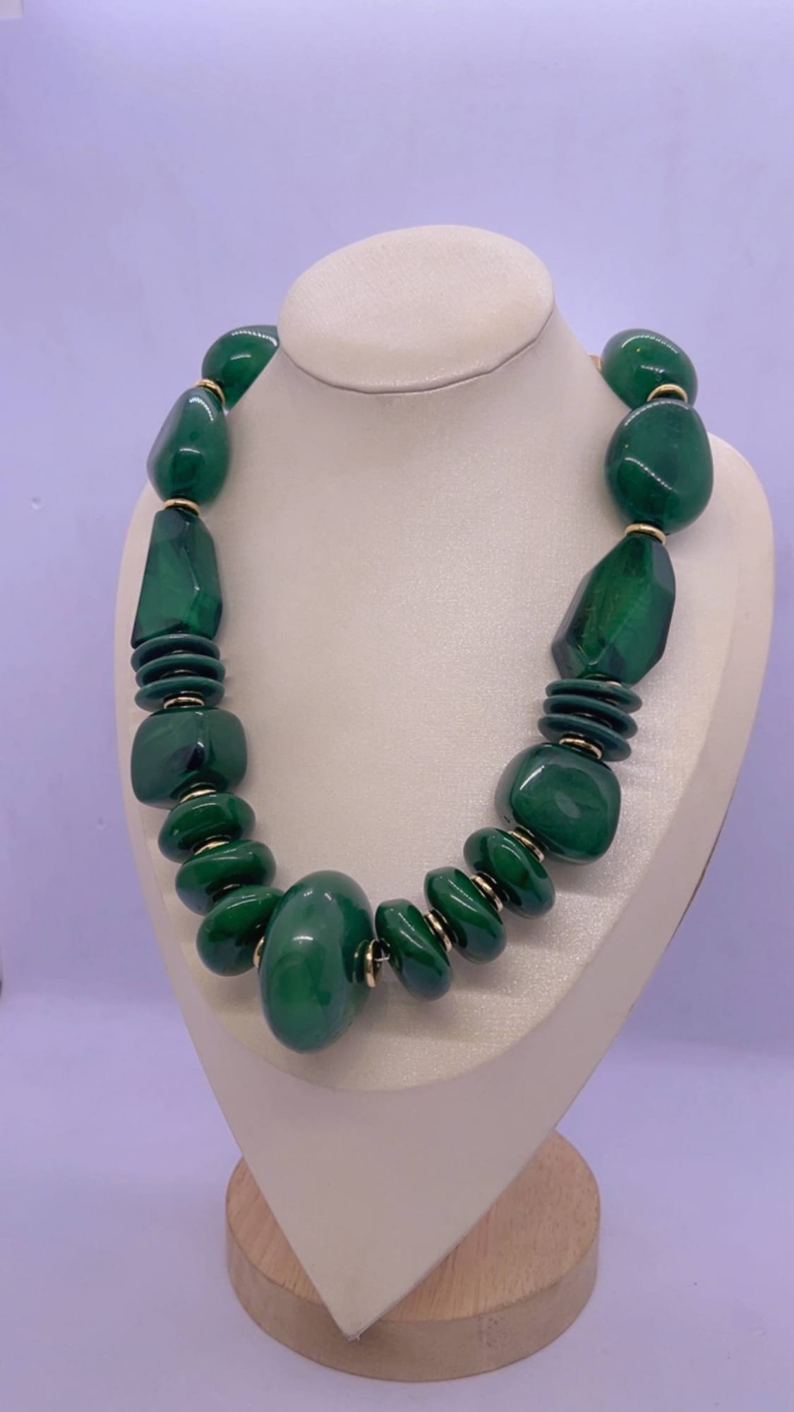 Chunky Green Beaded Statement Necklace
